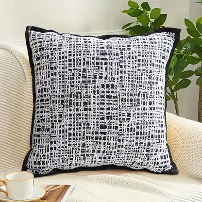 SOGA 45cm Abstract Grid Monochrome Pillowcase