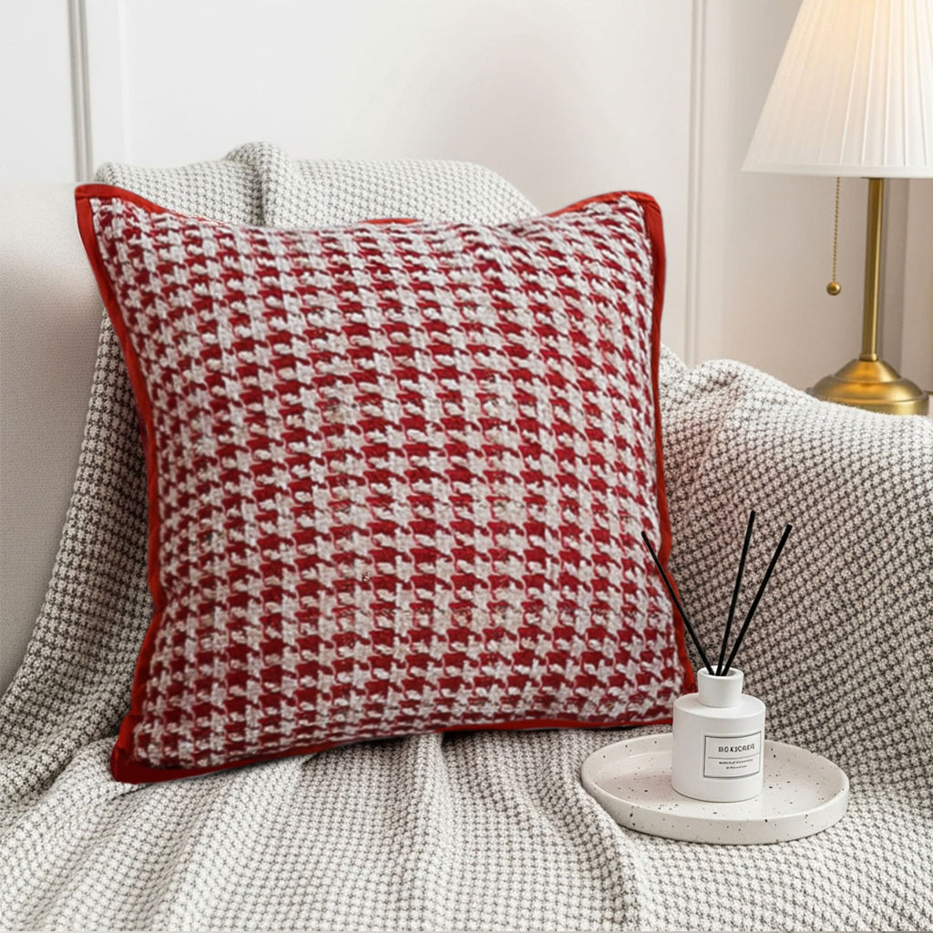 SOGA 45cm Cozy Chic Houndstooth Pillowcase