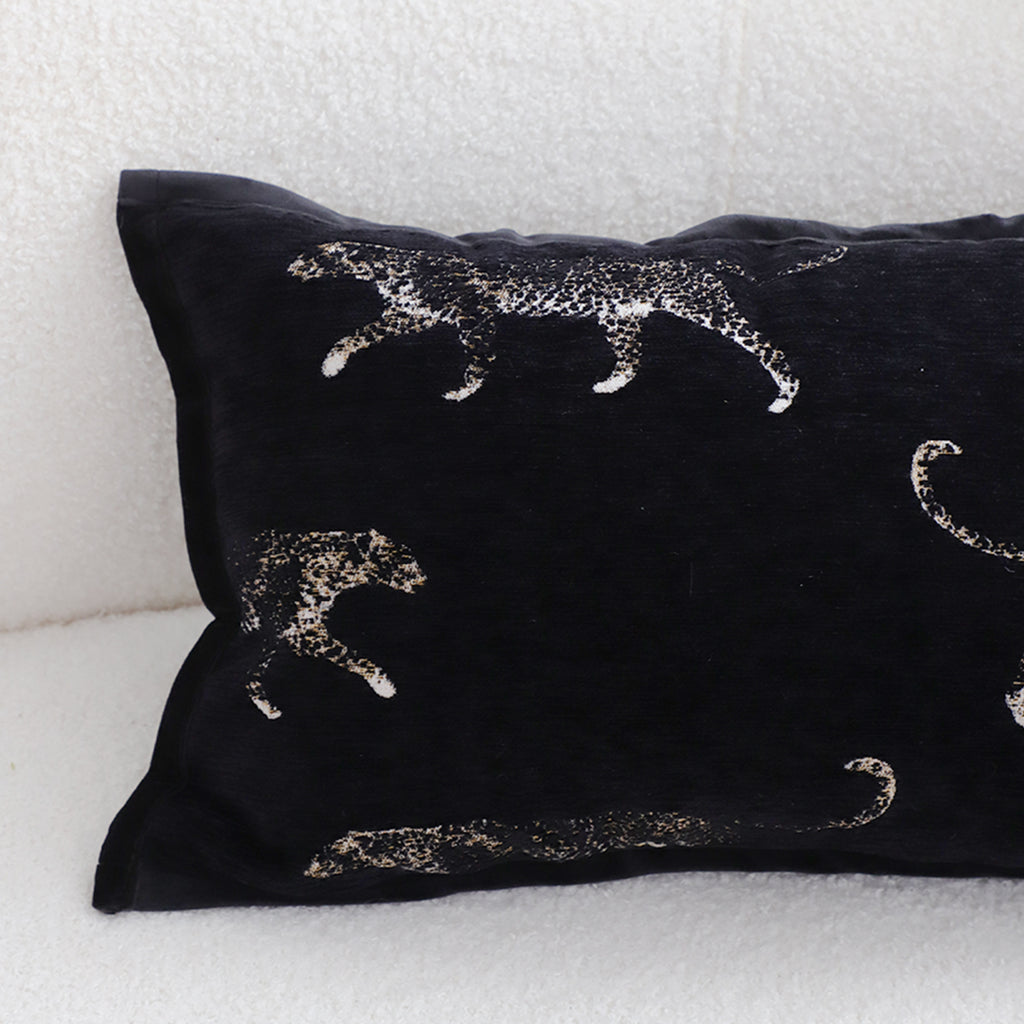 SOGA 2X 30x50cm Elegant Black Panther Embroidered Decorative Pillowcase