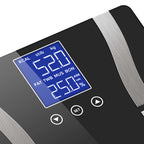 SOGA 2X Glass LCD Digital Body Fat Scale Bathroom Electronic Gym Water Weighing Scales Black/White