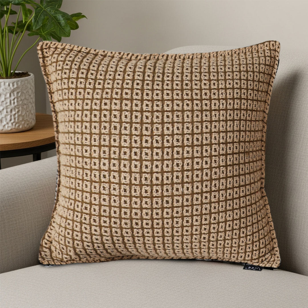 SOGA 45cm Cozy Brown Geometric Knit Polyester Pillow Cover