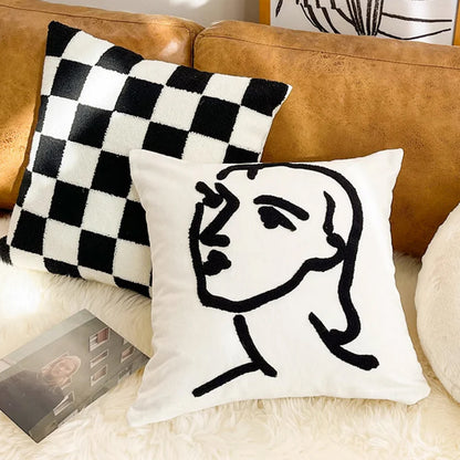 SOGA 45cm Abstract Portrait Pillowcase