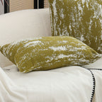 SOGA 30x50cm Olive Green & White Textured Decorative Pillowcase