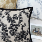 SOGA 2X 45cm Black Floral Pillowcase
