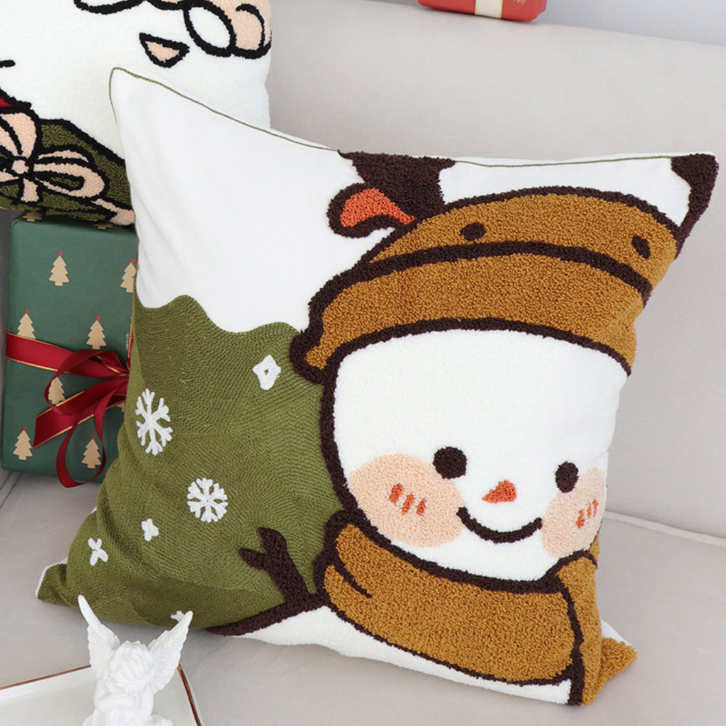 SOGA 45cm Festive Snowman Christmas Decorative Pillowcase