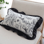SOGA 2X 30x50cm Chic Botanical Bliss Black & White Lumbar Pillowcase