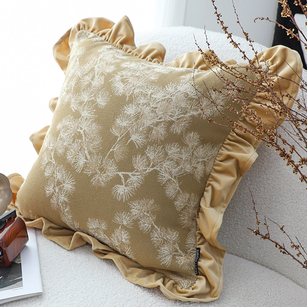 SOGA 2X 45cm Champagne Floral with Gold Ruffle