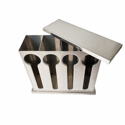 SOGA 2X Stainless Steel Buffet Restaurant Spoon Utensil Holder Storage Rack 4 Holes