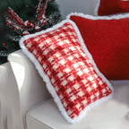 SOGA 30x50cm Cozy Red Gingham Lumbar Pillow Cover