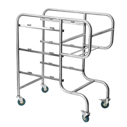 SOGA 2X 3 Tier Food Trolley Food Waste Cart Five Buckets Kitchen Food Utility 80x43x89cm Round