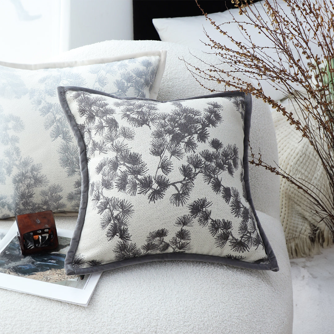 SOGA 2X 45cm Dark Gray Floral Pillowcase