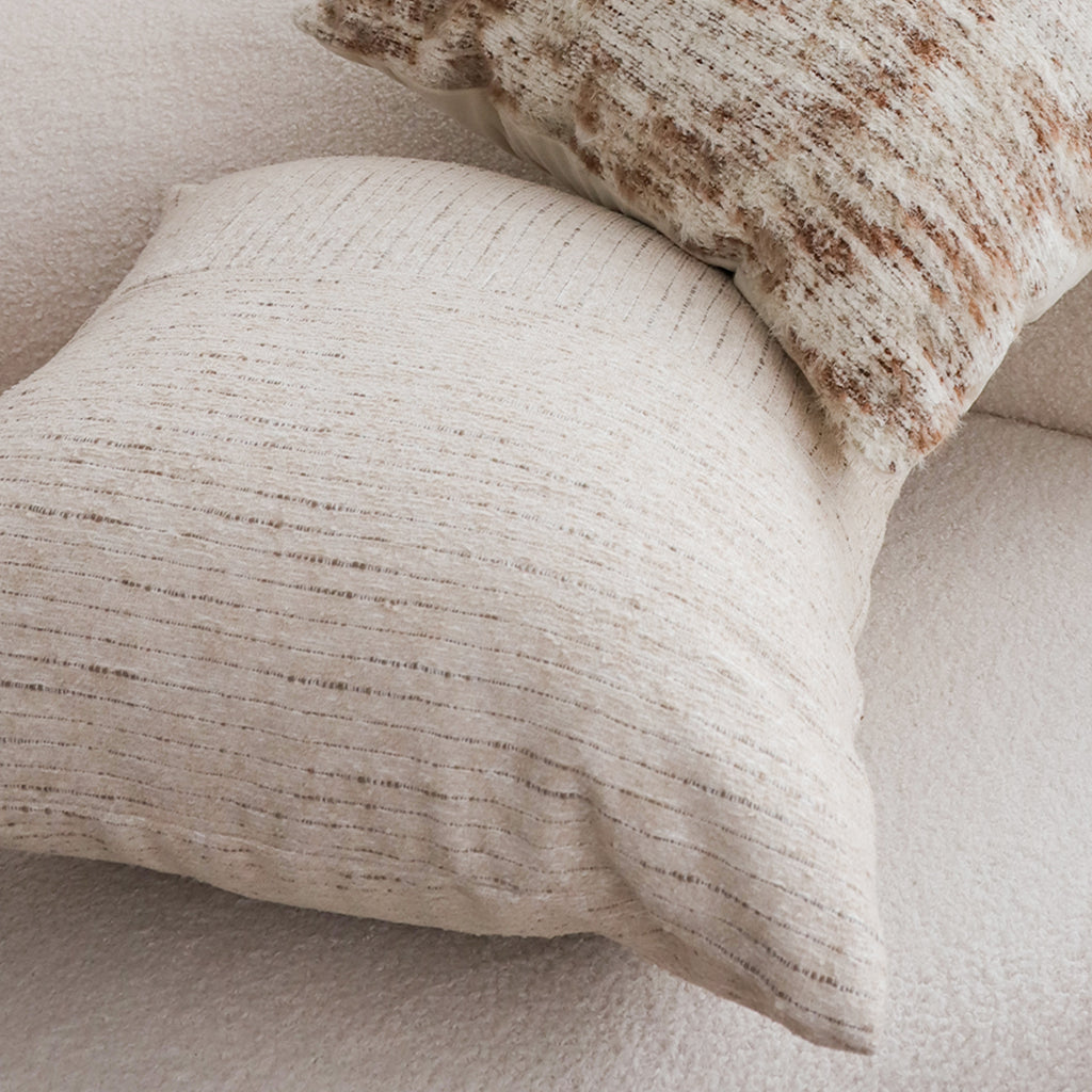 SOGA 45cm Vibrant Floral Linen Pillowcase – Neutral Beige