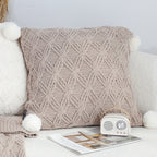 SOGA 2X 45cm Diamond Knit Texture Brown Throw Pillowcase
