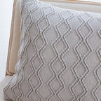 SOGA 2X 45cm Light Gray Diamond Knit Pillowcases – Soft Decorative Cushion Covers for Sofa, Bed & Home Décor