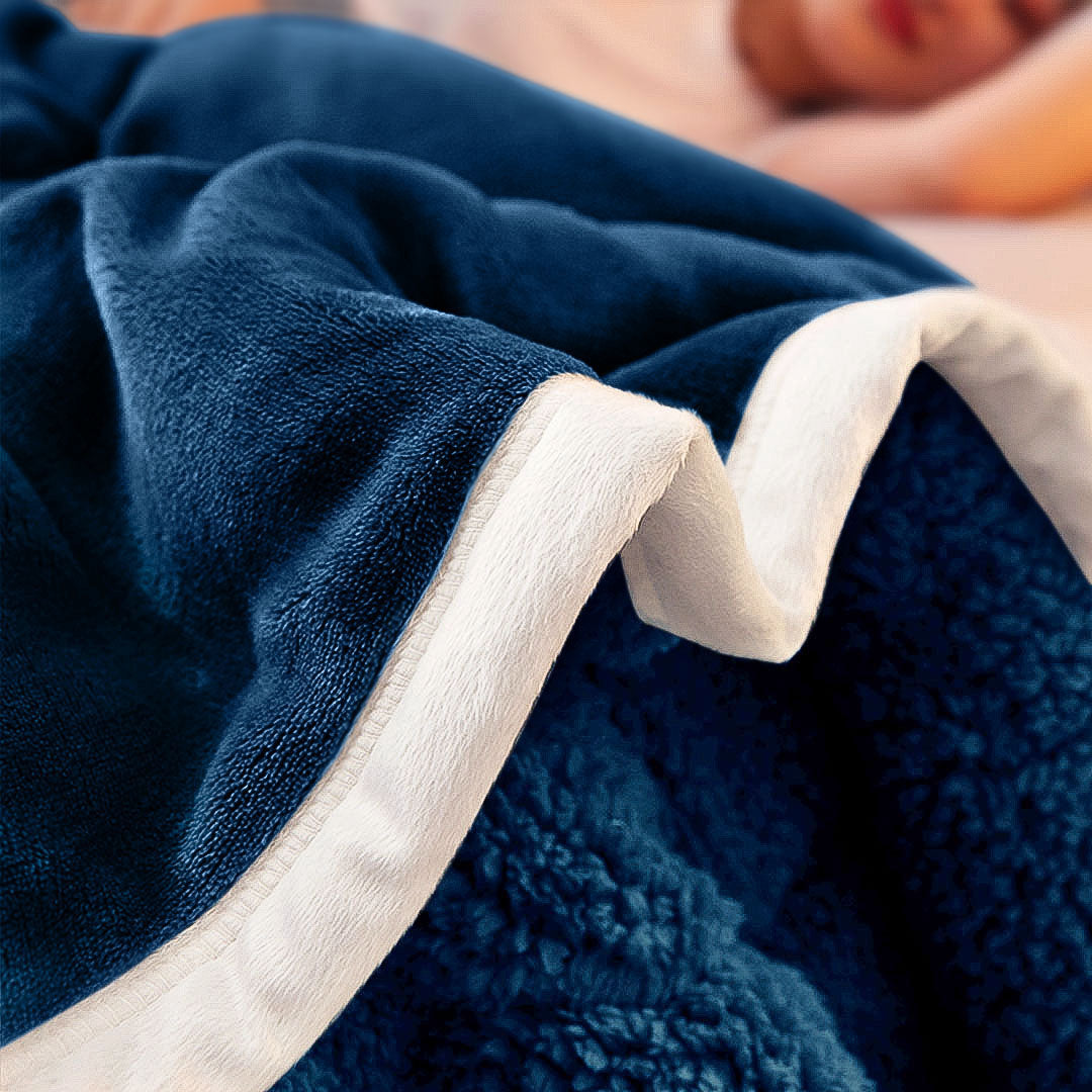 SOGA Double-Sided Thick Flannel Throw Blanket – Warm Cozy Fleece Coverlet for Bed, Sofa & Couch Comfort