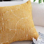 SOGA 45cm Mustard Yellow Geometric Pillowcase