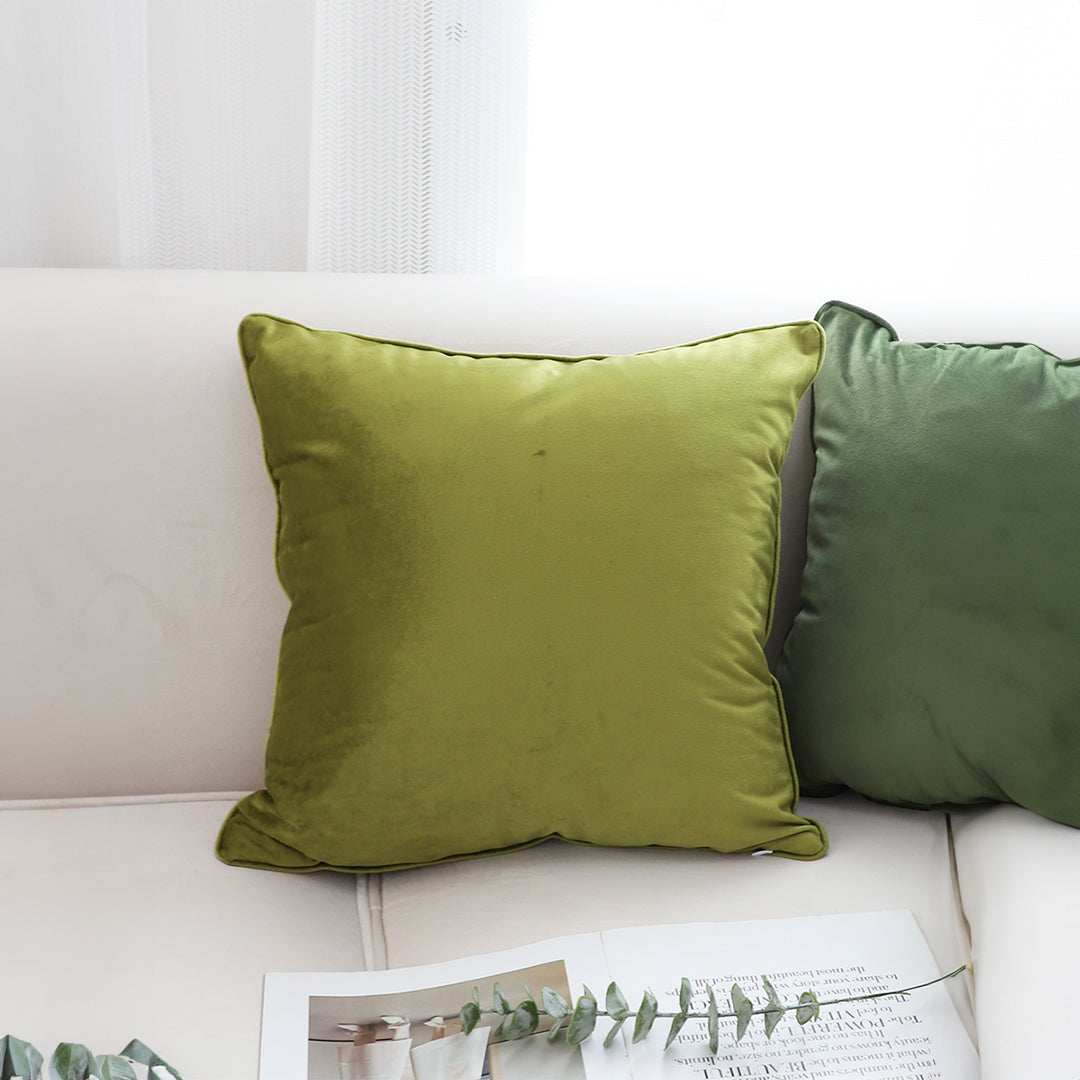 SOGA 45cm Olive Green Velvet Pillow Cover