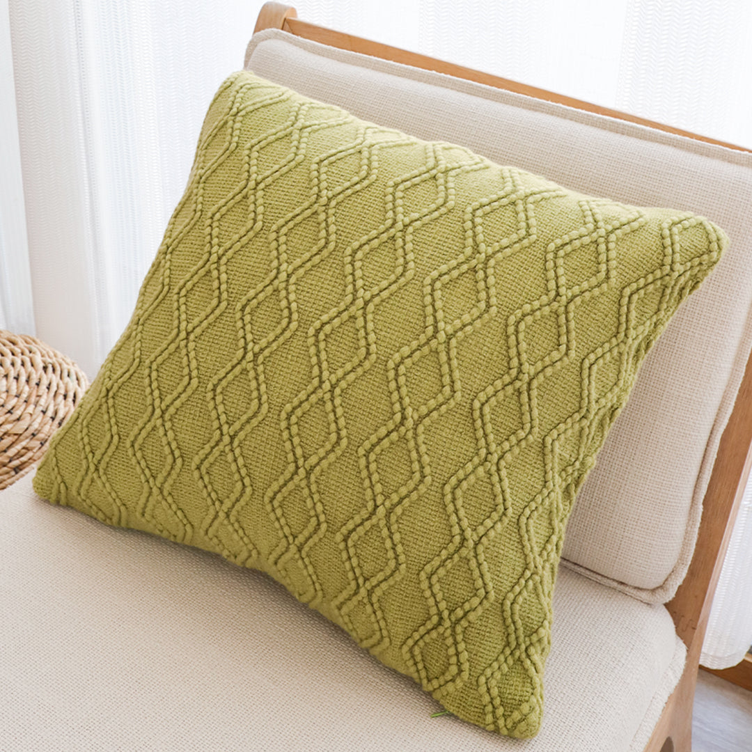 SOGA 45cm Sage Green Cable Knit Pillow Cover