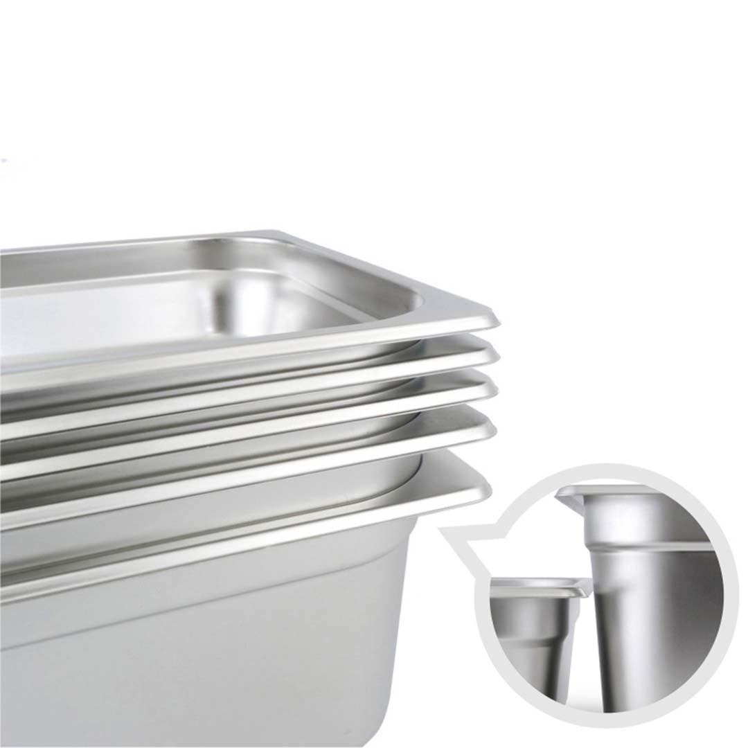 SOGA 12X Gastronorm GN Pan Full Size 1/1 GN Pan 15cm Deep Stainless Steel Tray With Lid