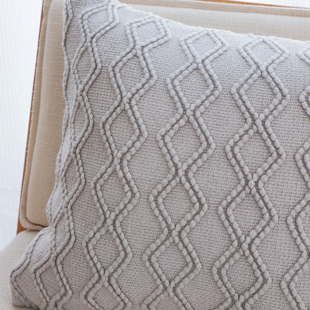 SOGA 45cm Light Gray Diamond Knit Pillowcase