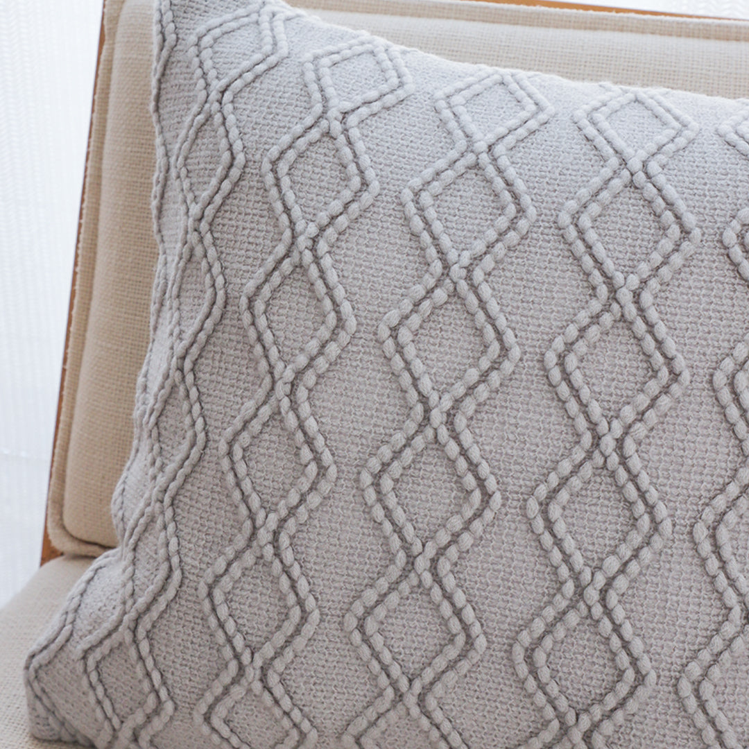 SOGA 45cm Light Gray Diamond Knit Pillowcase