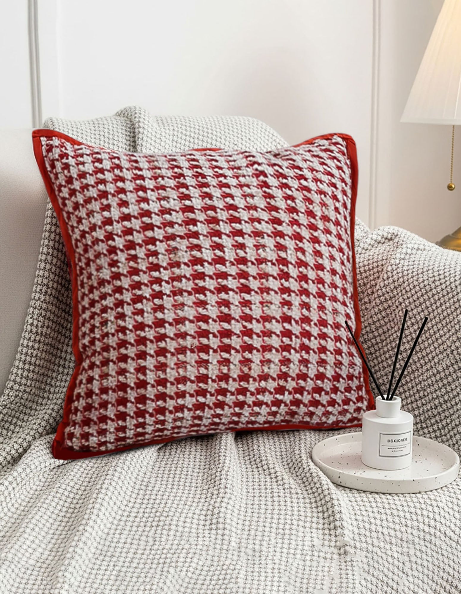 SOGA 2X 45cm Cozy Chic Houndstooth Pillowcase