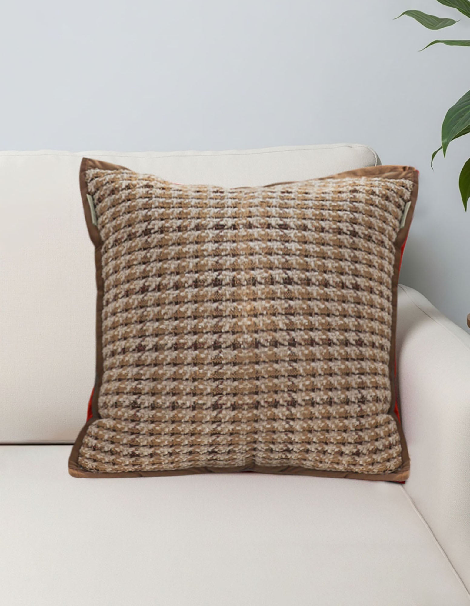 SOGA 2X 45cm Cozy Woven Brown Pillowcase