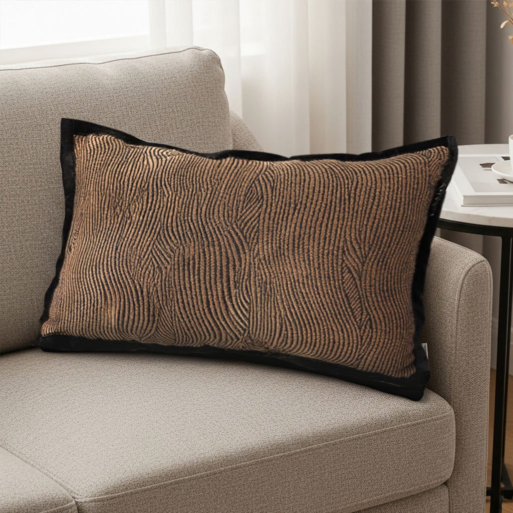 SOGA 30x50cm Textured Wave Lumbar Pillow Cover