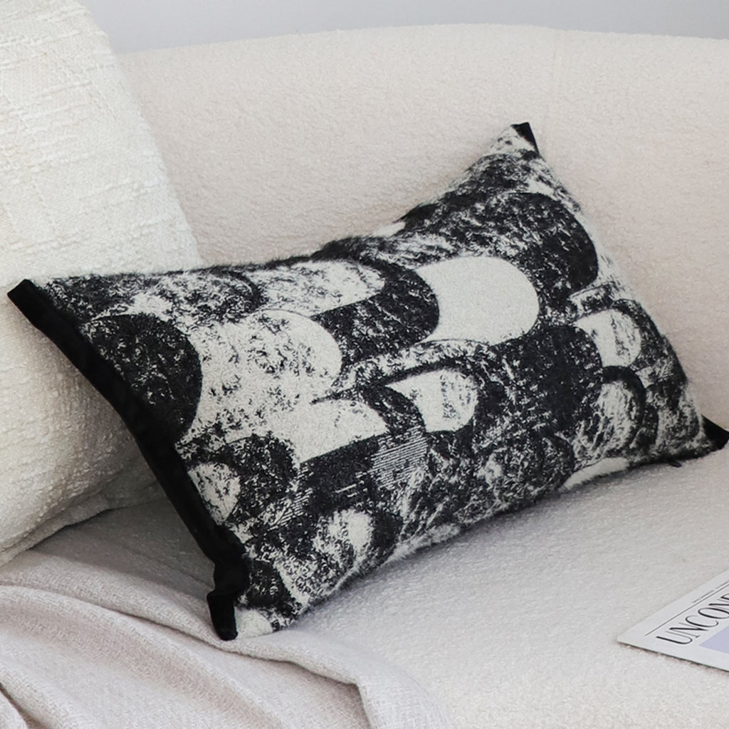 SOGA 30X50cm Modern Black & White Abstract Lumbar Pillowcase