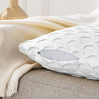 SOGA 45cm Scalloped Wave Pillowcase (Pure White)
