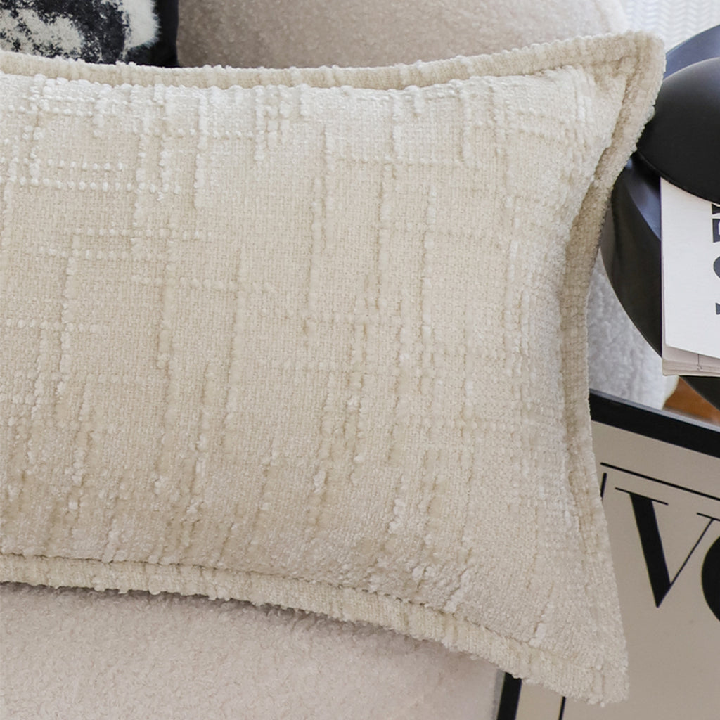 SOGA 30X50cm Elegant Cream Lumbar Pillowcase