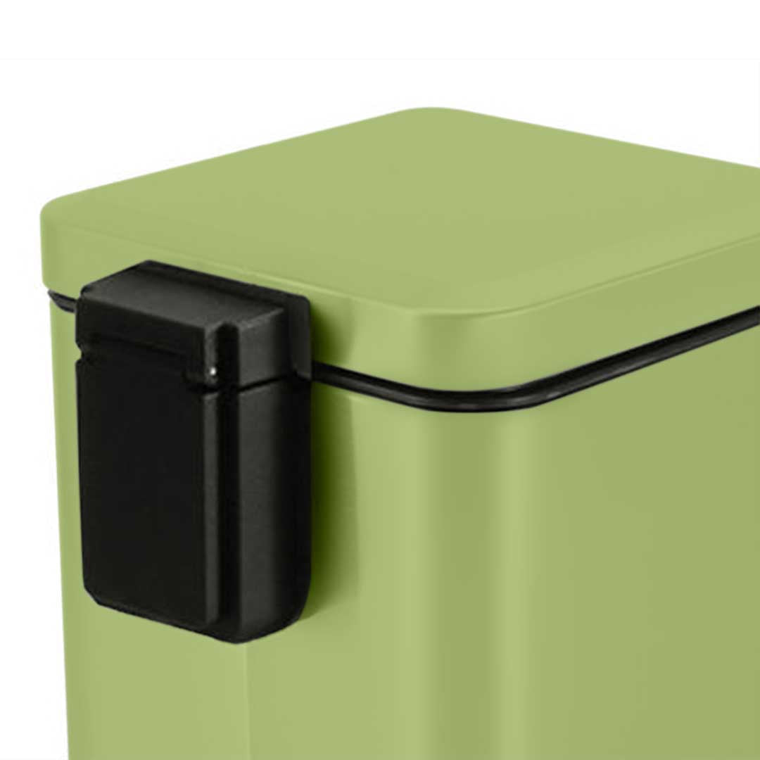 SOGA 2X Foot Pedal Stainless Steel Rubbish Recycling Garbage Waste Trash Bin Square 6L Green
