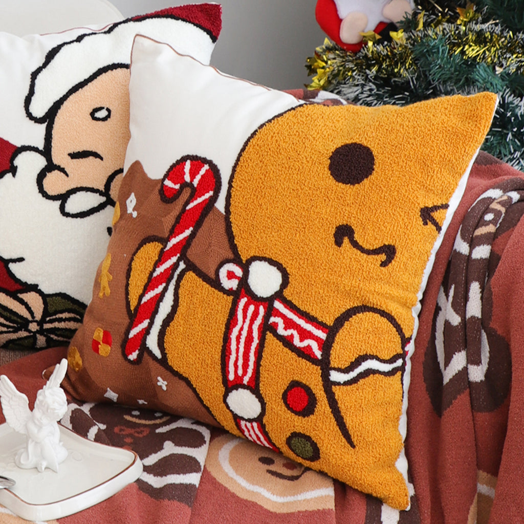 SOGA 45cm Whimsical Gingerbread Man Christmas Pillowcase