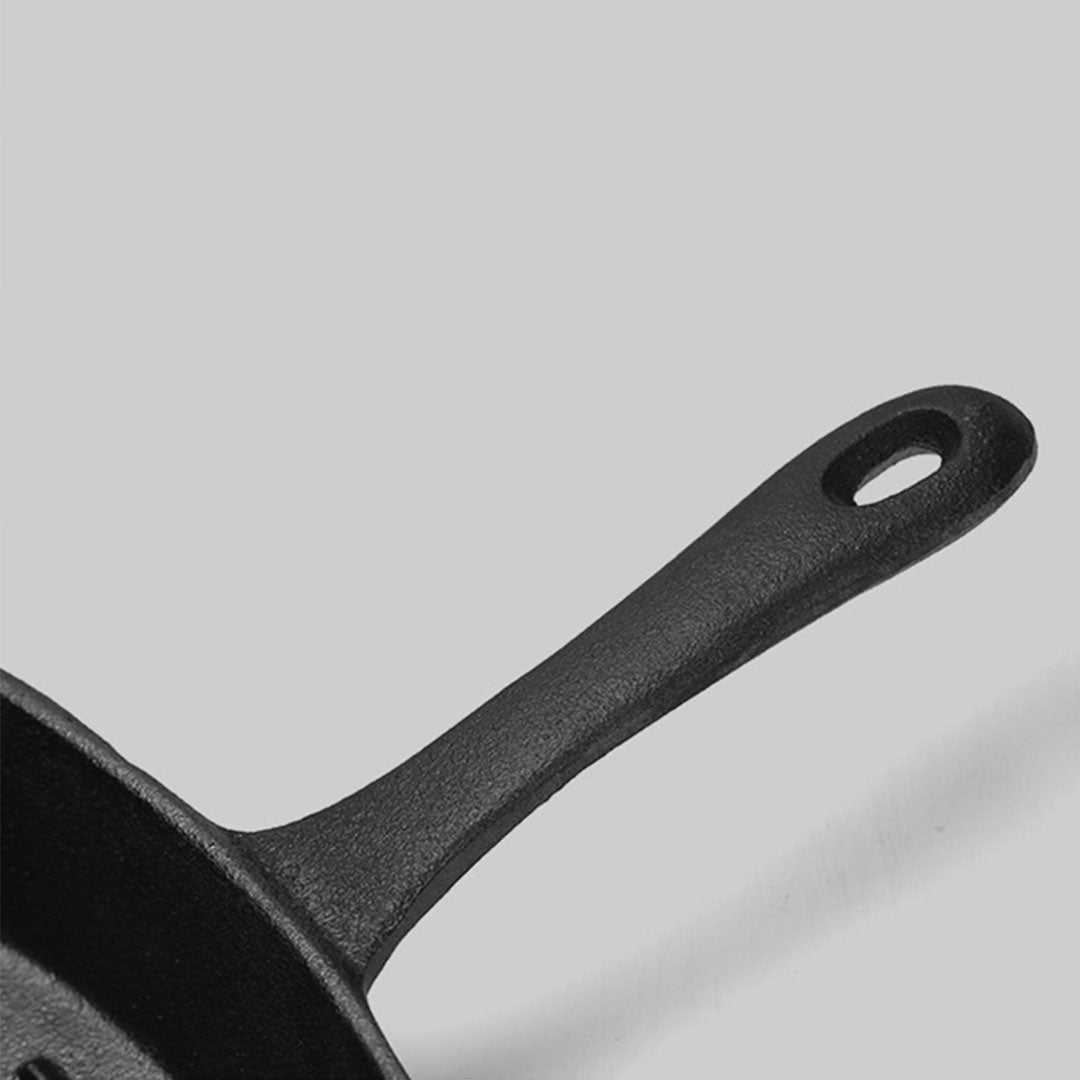 SOGA 2X 26cm Square Ribbed Cast Iron Frying Pan Skillet Steak Sizzle Platter with Handle