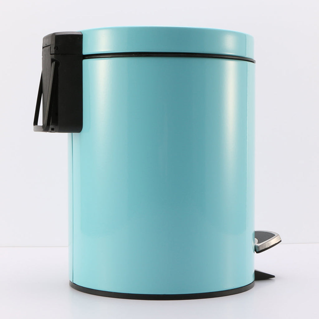 SOGA Foot Pedal Stainless Steel Rubbish Recycling Garbage Waste Trash Bin Round 12L Blue