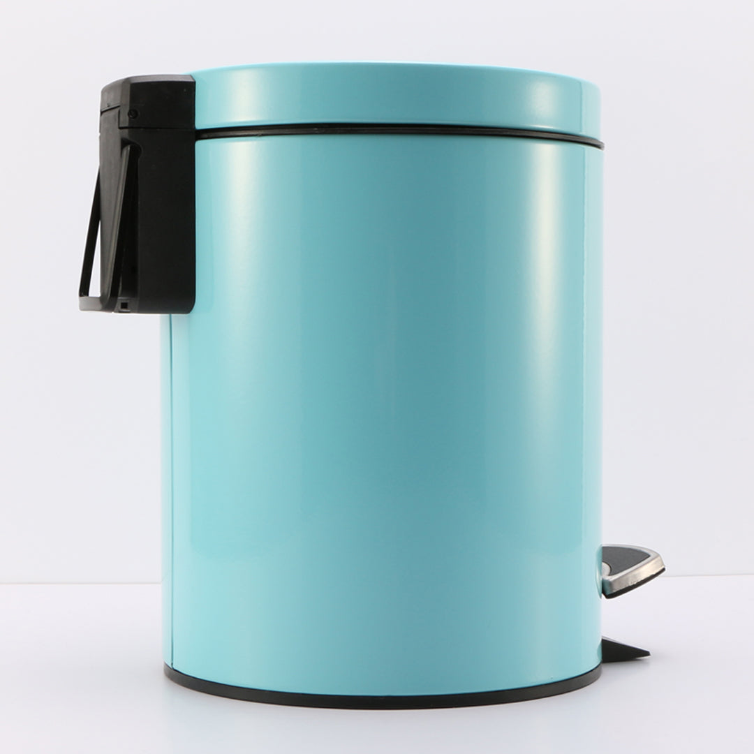 SOGA Foot Pedal Stainless Steel Rubbish Recycling Garbage Waste Trash Bin Round 12L Blue