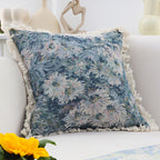 SOGA 50cm Oil Painting Shabby Chic Style Handmade Full Floral Needlepoint Throw Pillow