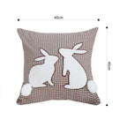 SOGA 2X 45cm Brown Gingham Bunny Pillowcase