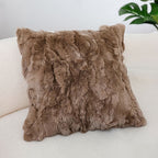 SOGA 45cm  LuxeFur Plush Brown Pillowcase