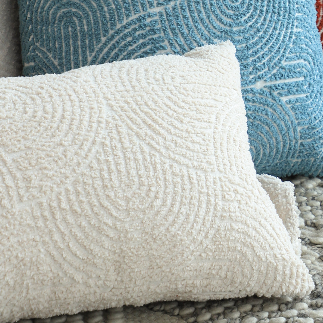 SOGA 2X 30x50cm Embroidered Off-White Lumbar Pillowcase for Modern Home
