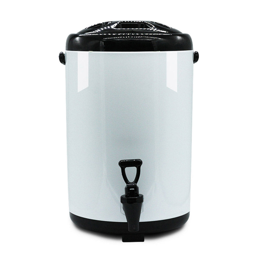 SOGA 4.8 Gal Stainless Steel Insulated Milk Tea Barrel Hot and Cold Beverage Dispenser Container with Faucet White