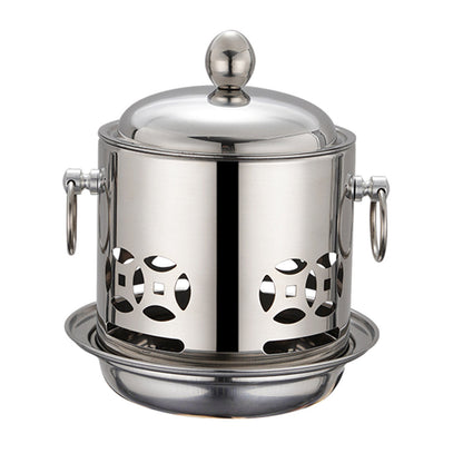 SOGA 2X Stainless Steel Mini Asian Buffet Hot Pot Single Person Shabu Alcohol Stove Burner with Lid