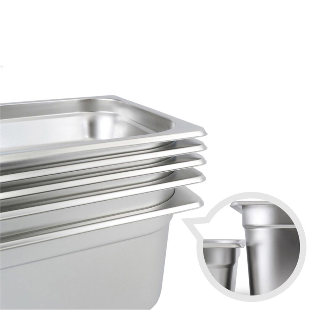 SOGA Gastronorm GN Pan Full Size 1/3 GN Pan 10cm Deep Stainless Steel Tray