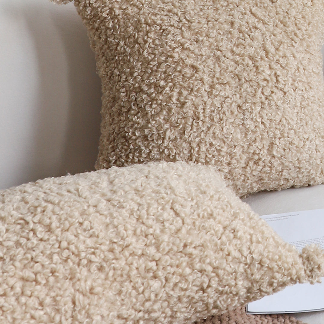 SOGA 2X 30x50cm Caramel Bouclé Luxury Pillowcase