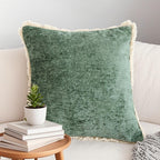 SOGA 45cm Emerald Green polyester Pillowcases with Fringed Edge