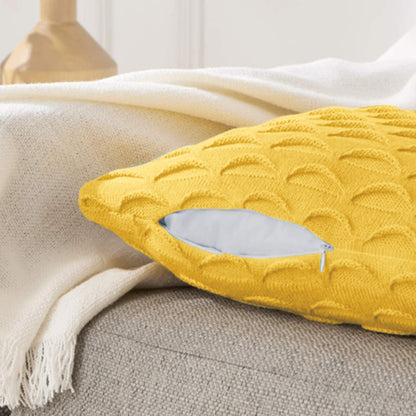 SOGA 45cm Scalloped Wave Pillowcase (Sunshine Yellow)