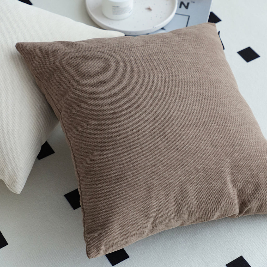 SOGA 45cm Minimalist Textured Brown Pillowcase