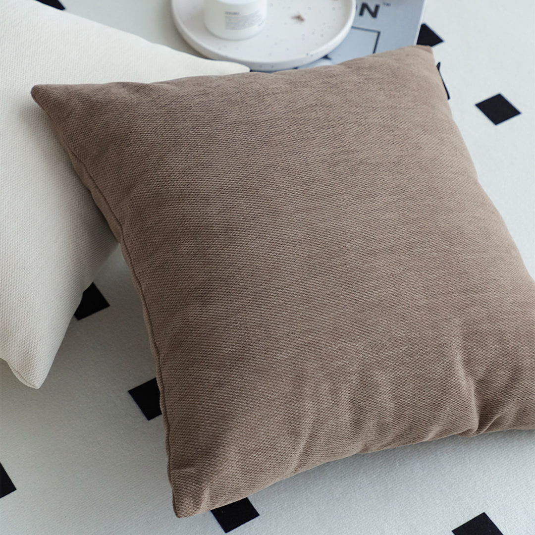 SOGA 45cm Minimalist Textured Brown Pillowcase