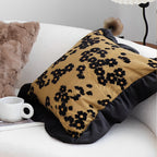 SOGA 45cm Velvique Floral Ruffle Pillowcase – Mustard Gold