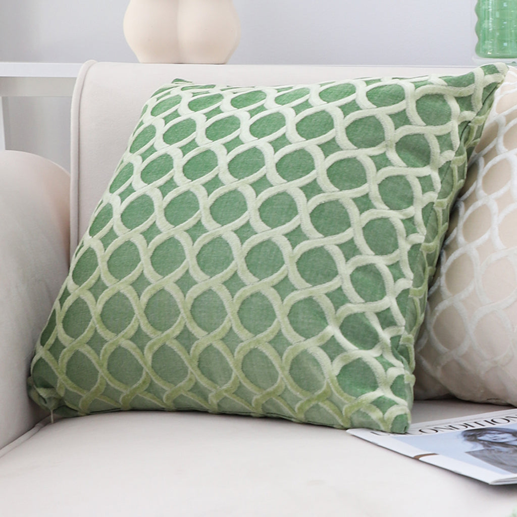 SOGA 45cm Geometric Lattice Pillowcase (Green)